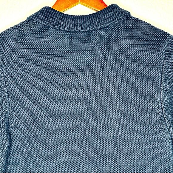 Ann Taylor Cardigan Beautiful Cotton Knit Navy Sz‎ Medium - Picture 8 of 11